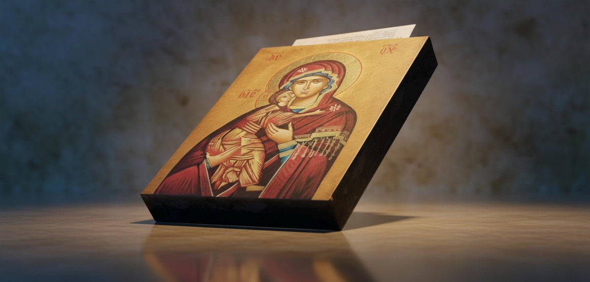 Icona Bizantina Madonna della Tenerezza (Eleousa) 10x14 cm – Foglia Oro