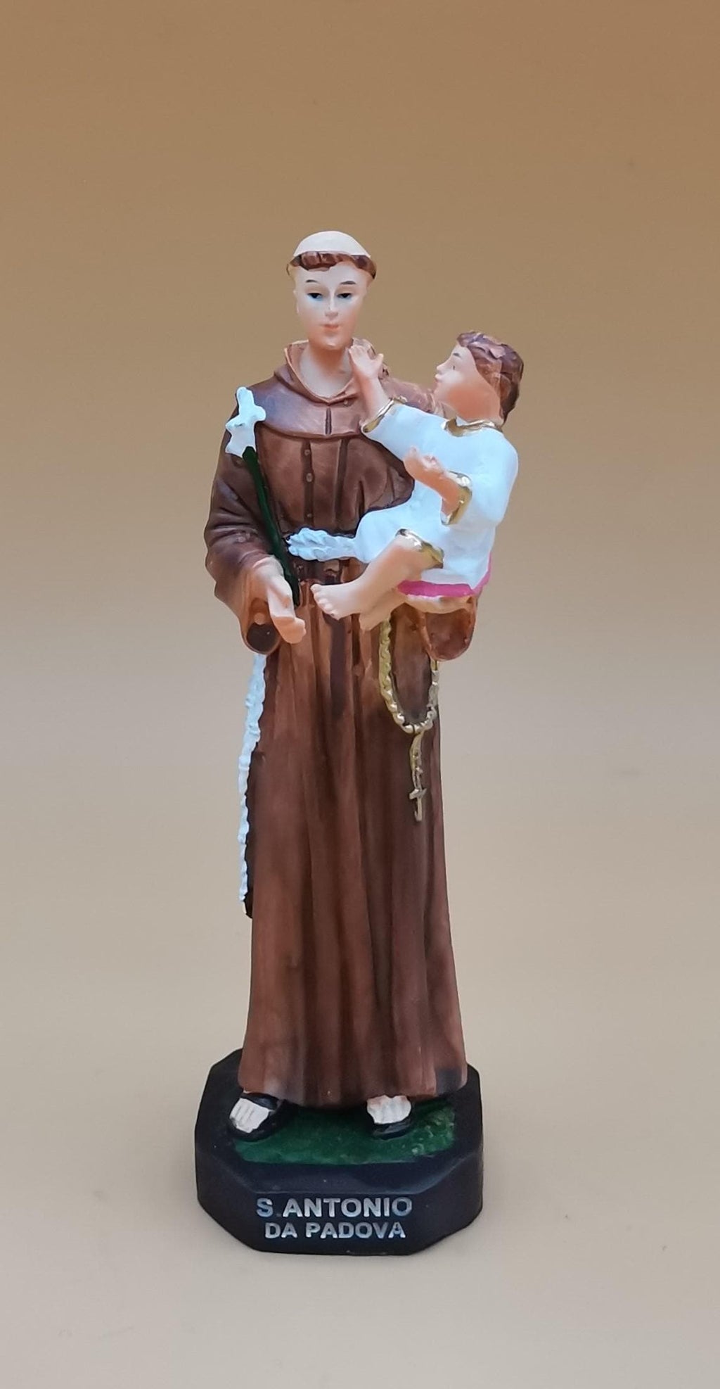 Statue de Saint Antoine de Padoue peinte à la main – 13 cm