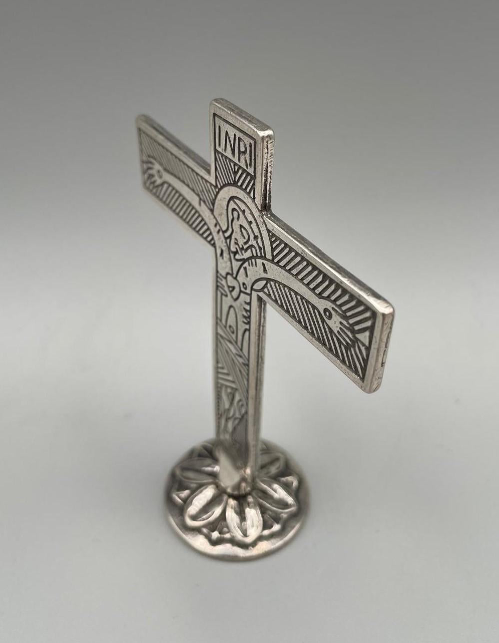 Croce itinerante da tavolo placcata argento – 11 x 8 cm – cod. DBK205-11P