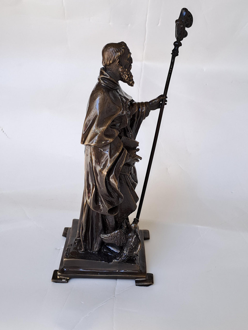 Statua San Benedetto in Bronzo Brunito – Cera Persa, Made in Italy