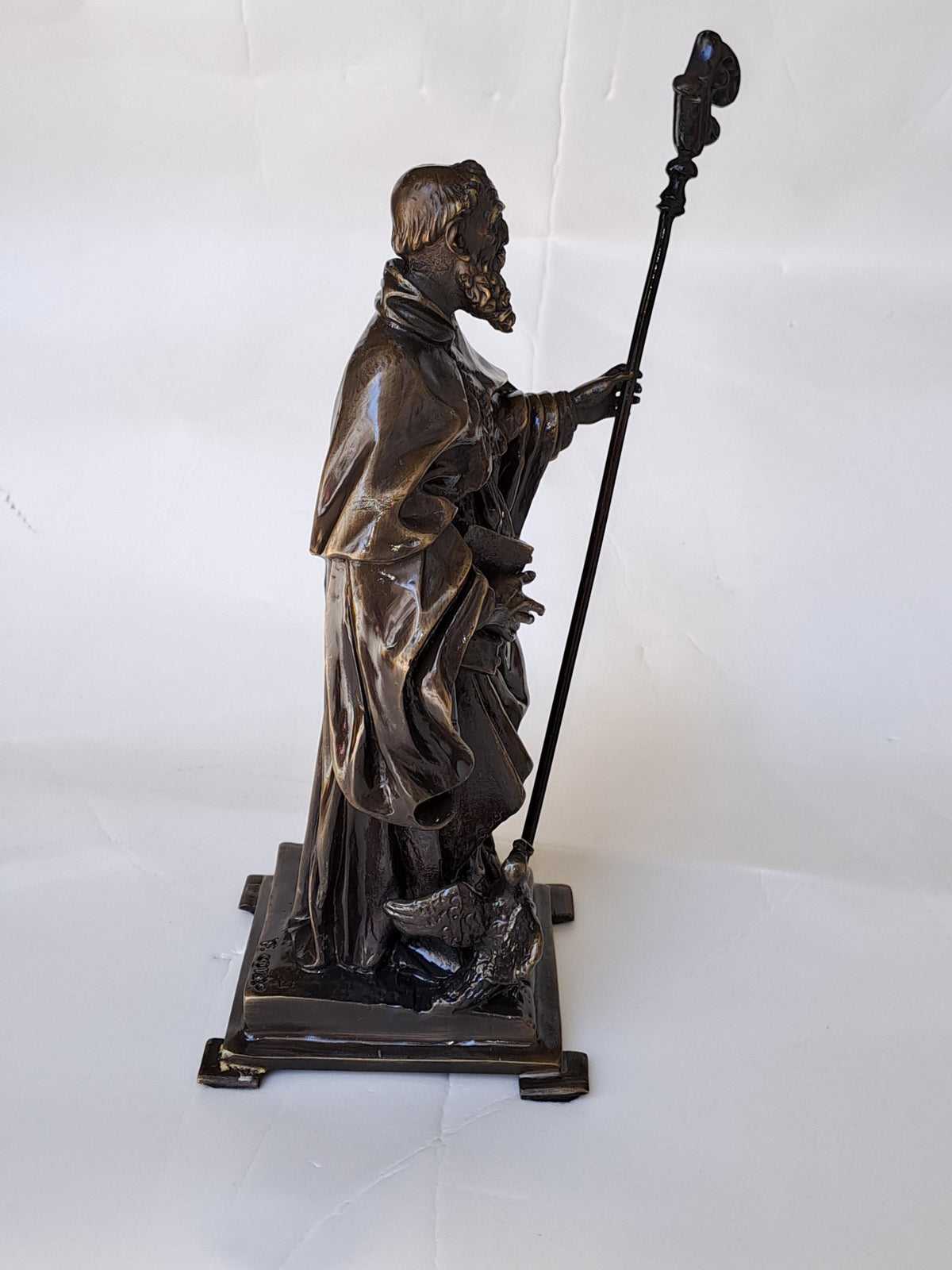 Statua San Benedetto in Bronzo Brunito – Cera Persa, Made in Italy