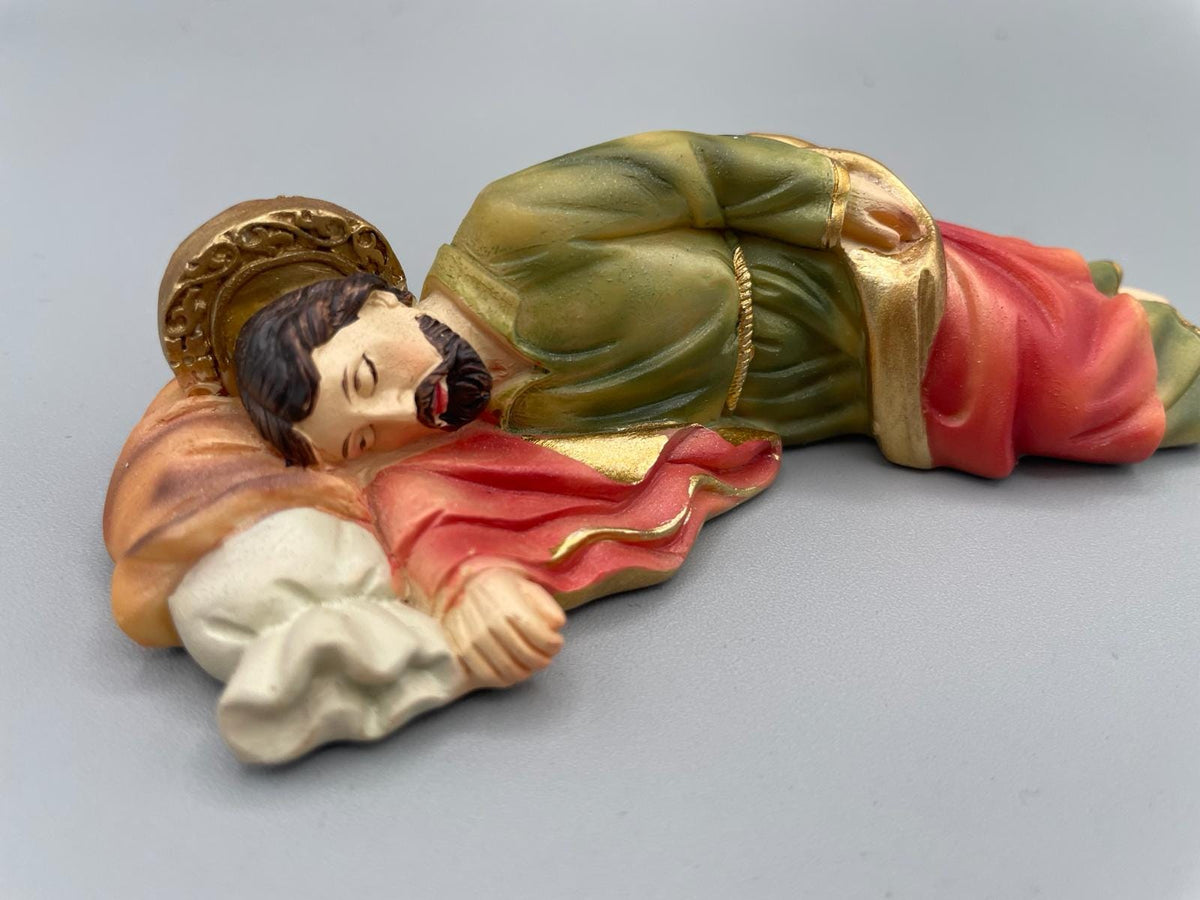 手塗り眠れる聖ヨセフ像 – 12.8 cm