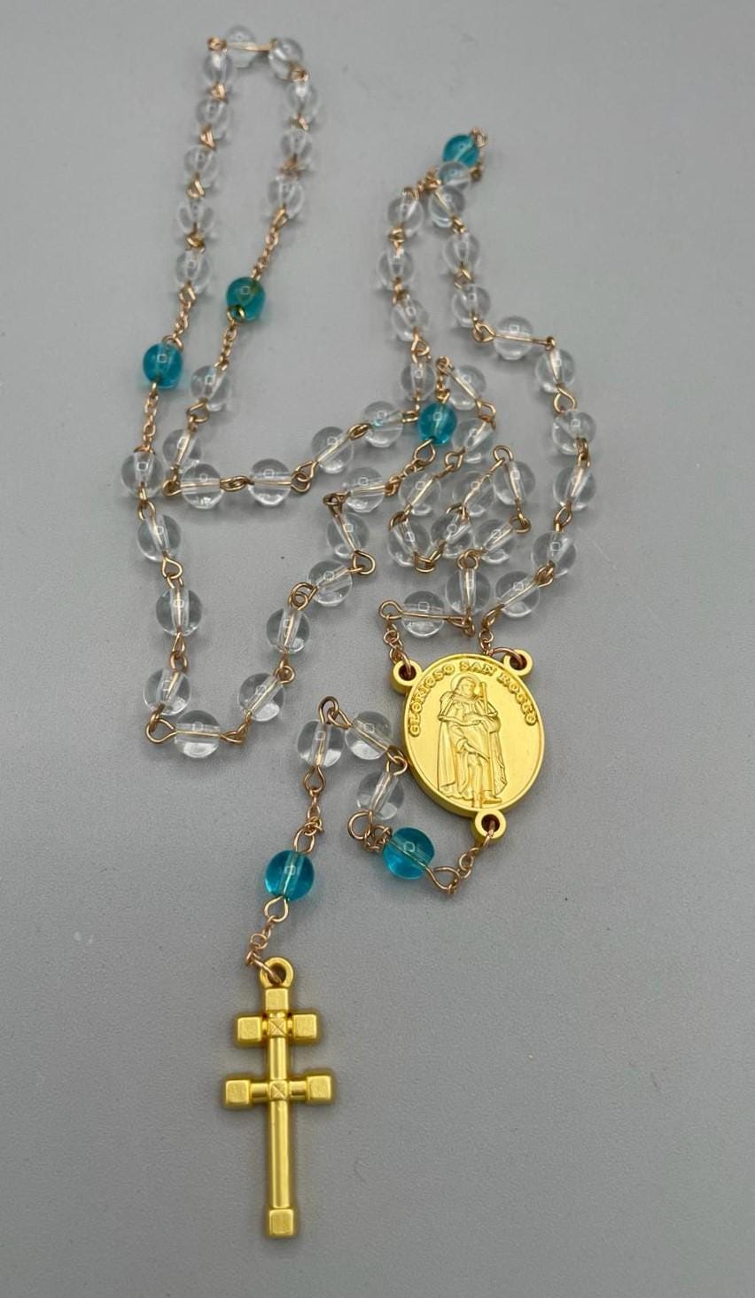 Rosario con Croce Dorata e Medaglia di San Rocco e dei Santi Faustino e Giovita
