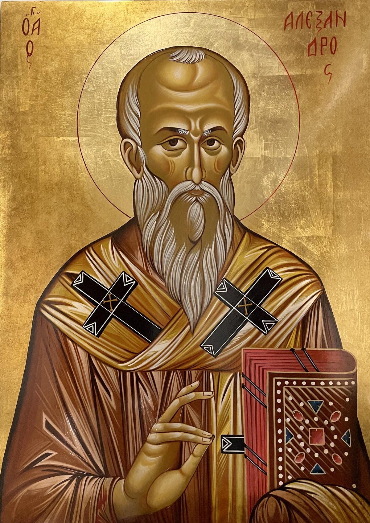 Icona Sacra Sant'Alessandro 55x75 cm – Grande Formato, Dipinta a Mano