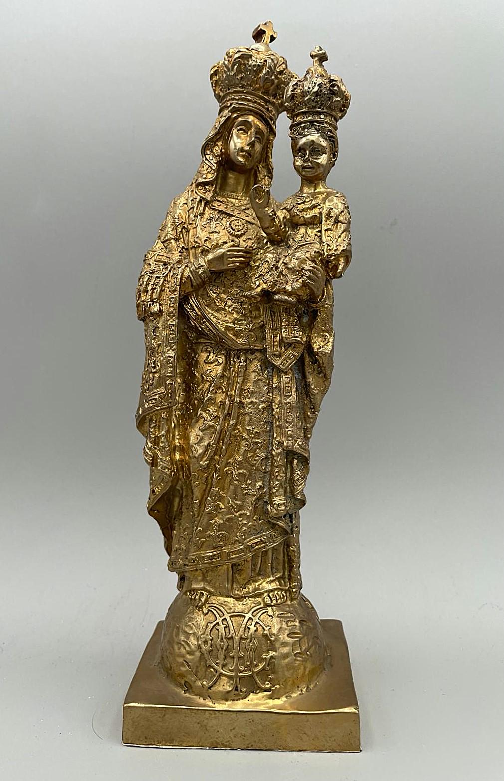 24K Gold-Plated Bronze Our Lady of Consolation Statue – Lost Wax (0717-09)