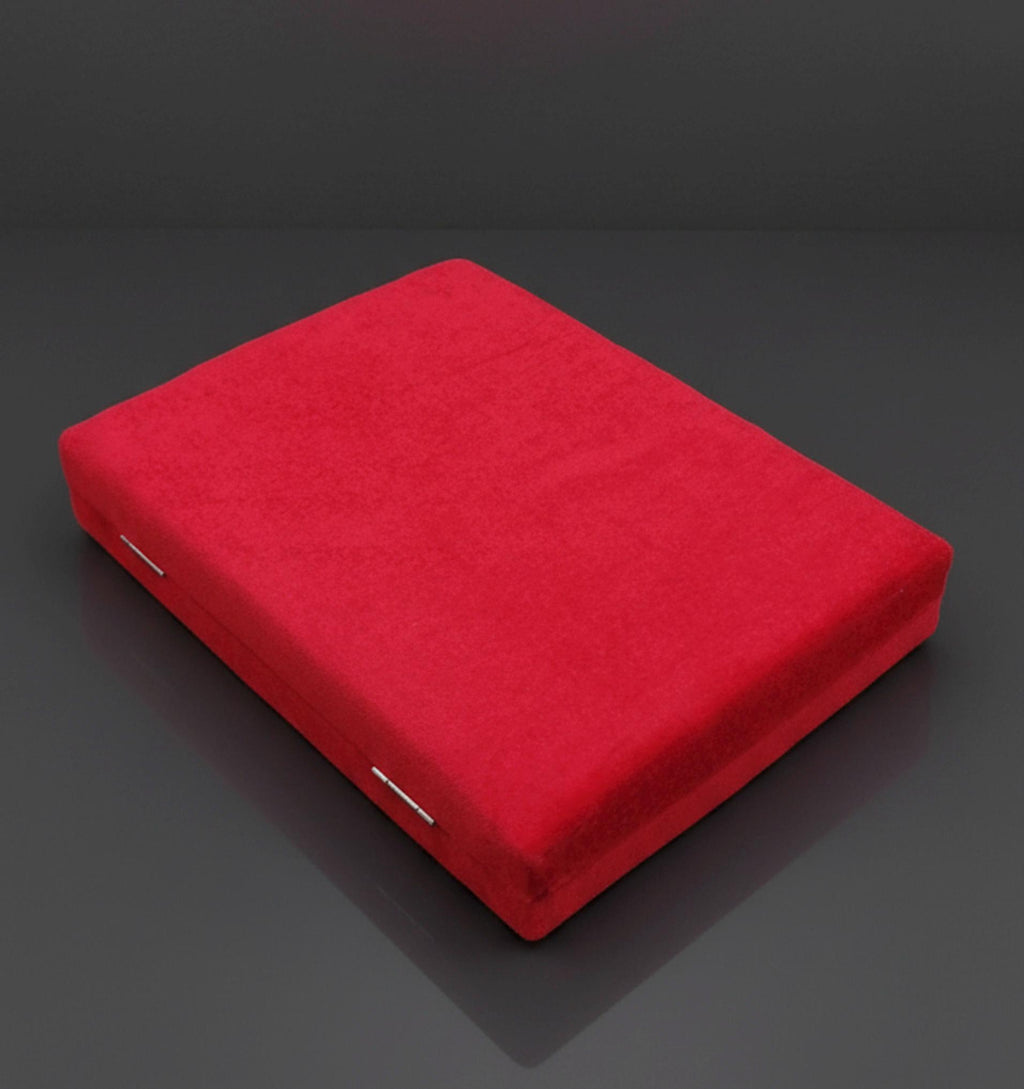 Dittico apribile Cristo Pantocratore e Madonna della Tenerezza in velluto rosso – 40 x 27 cm
