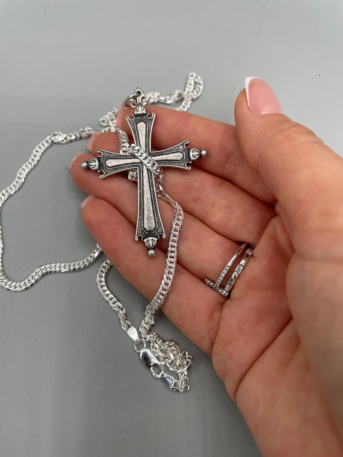 Croce replica Papa Leone XIV con collana in argento