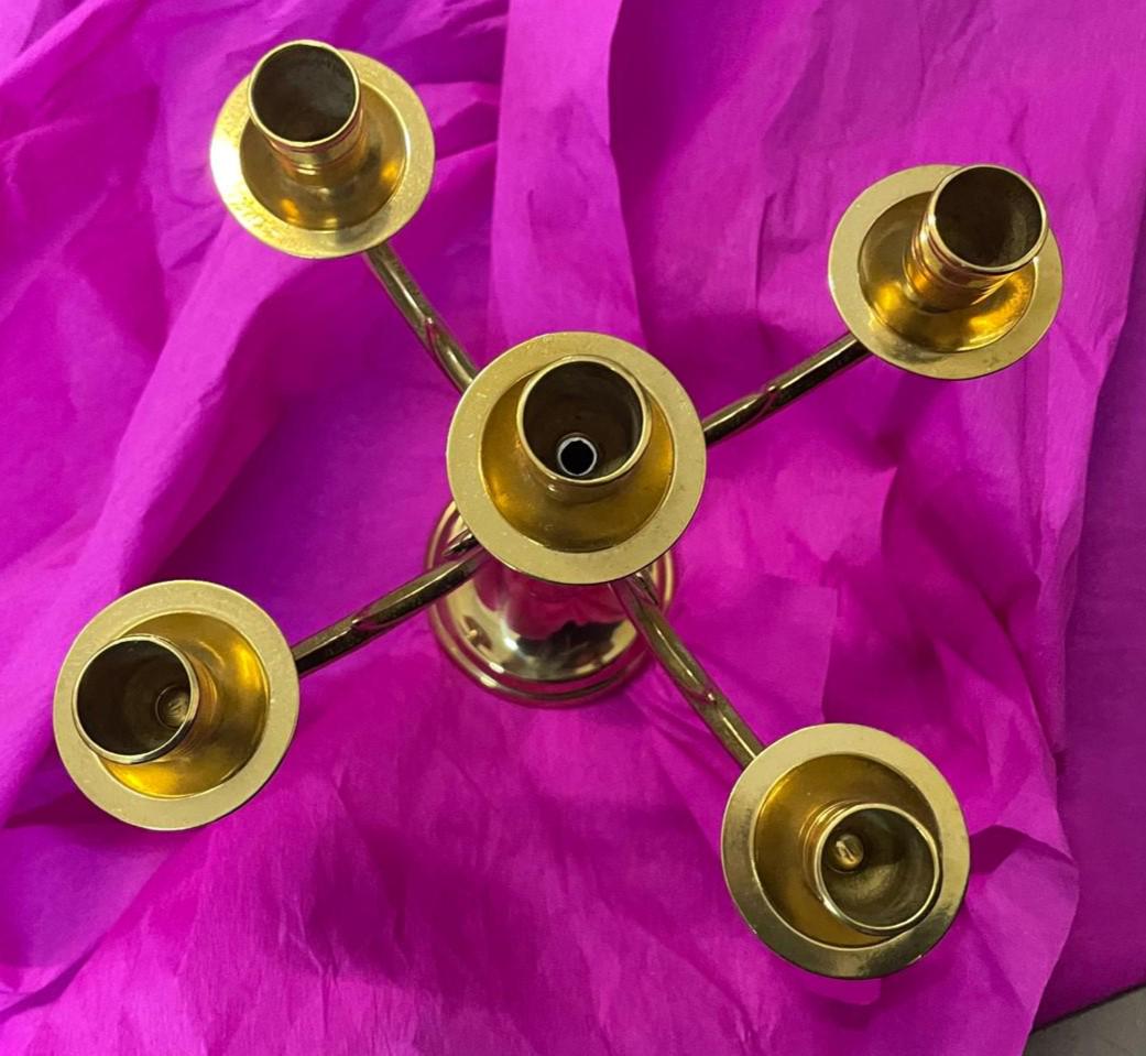Candelabro Bologna a 5 bracci color oro – cod. 14144