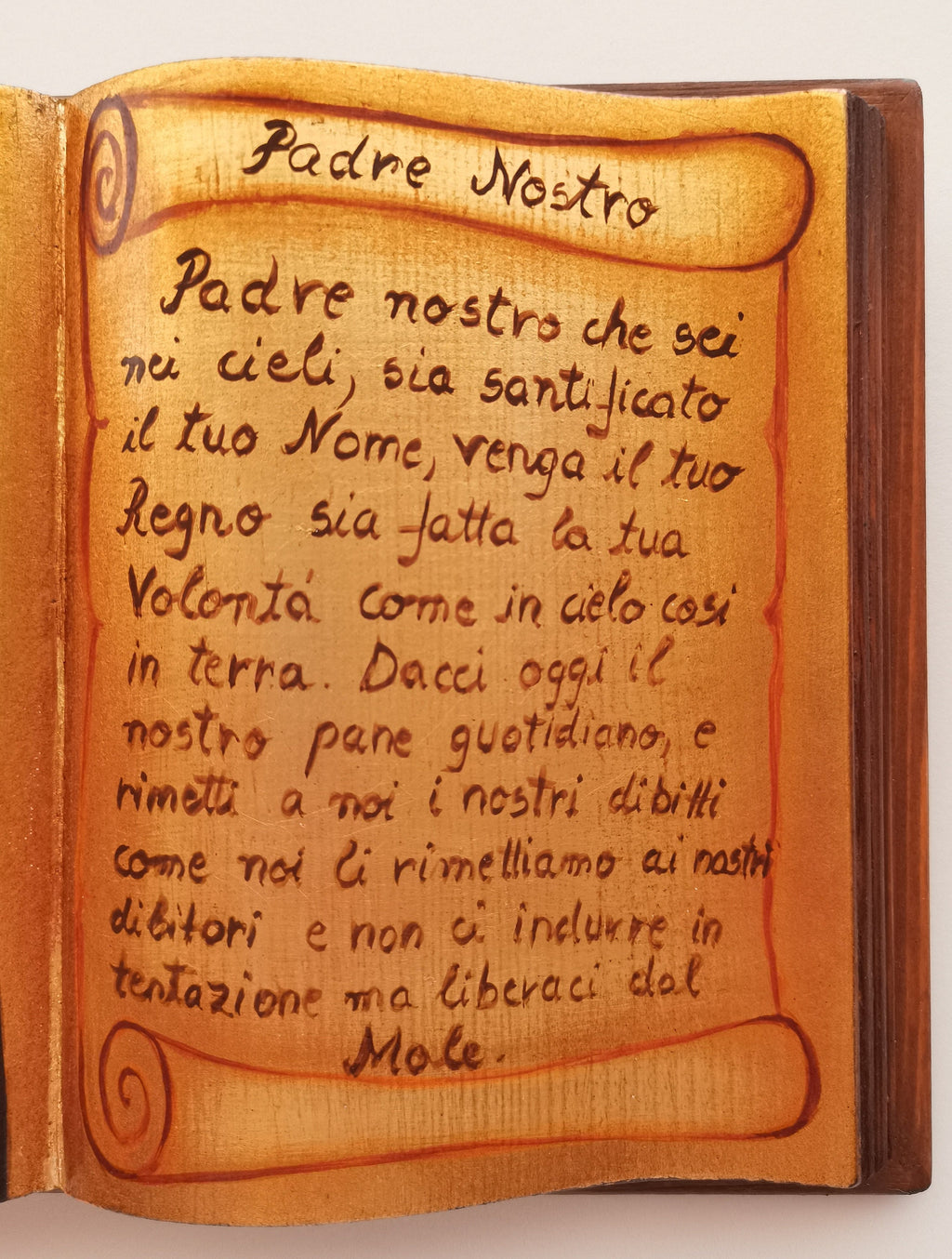 Icona a Forma di Libro Gesù Pantocratore con Padre Nostro 20x30 cm