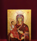 Madonna a Tre Mani con Gesù Bambino – Icona Sacra Dipinta a Mano