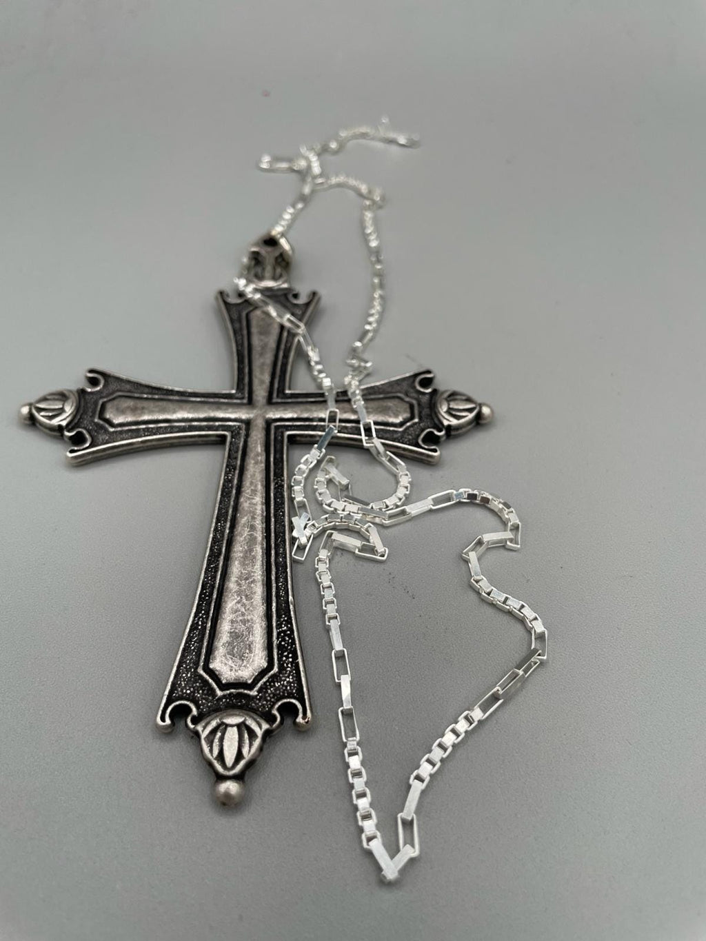 Catena in argento con croce replica Papa Leone – 60 cm