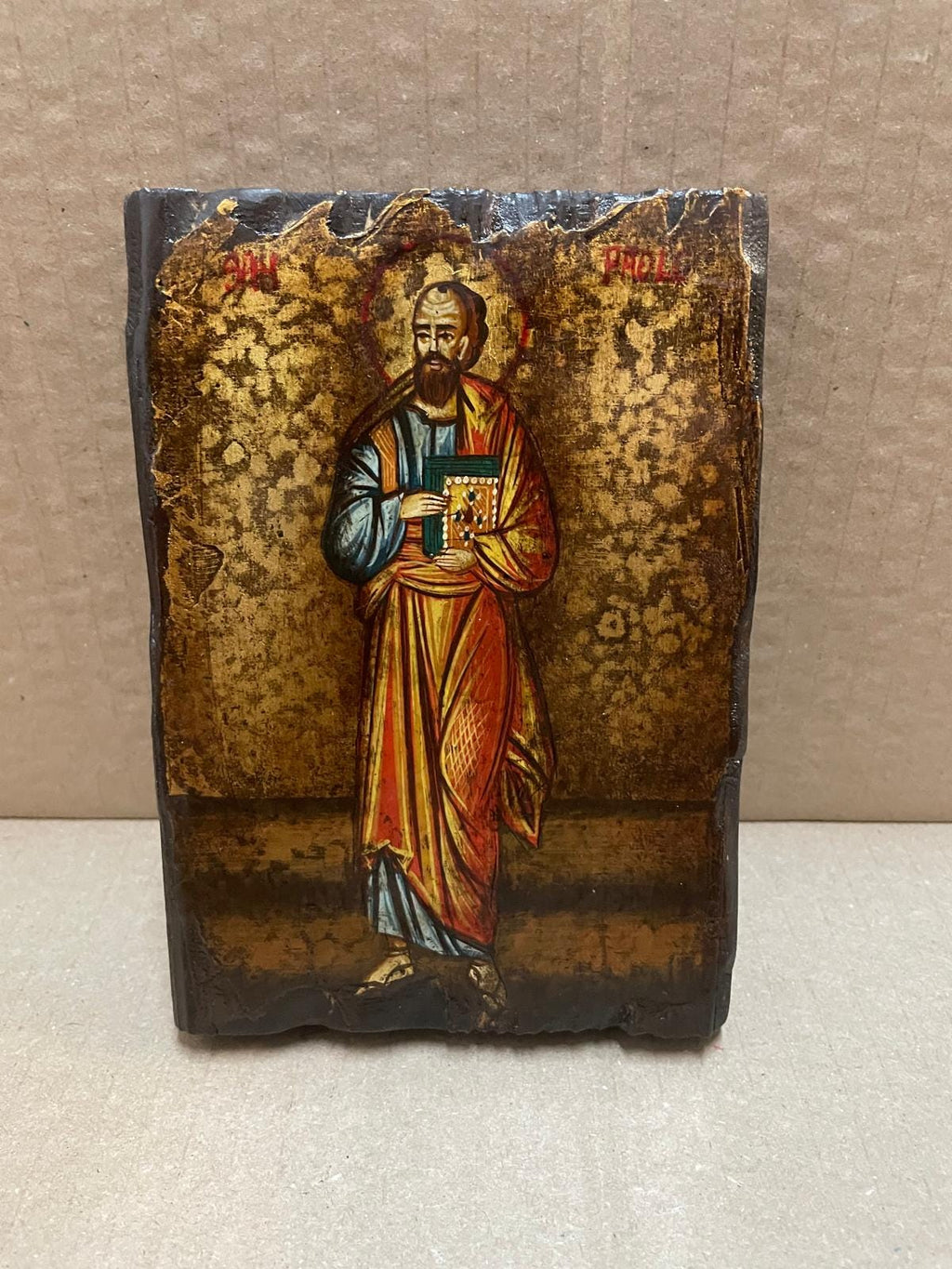 Icona Sacra di San Paolo 10x14 cm – Stile Bizantino, Dipinta a Mano