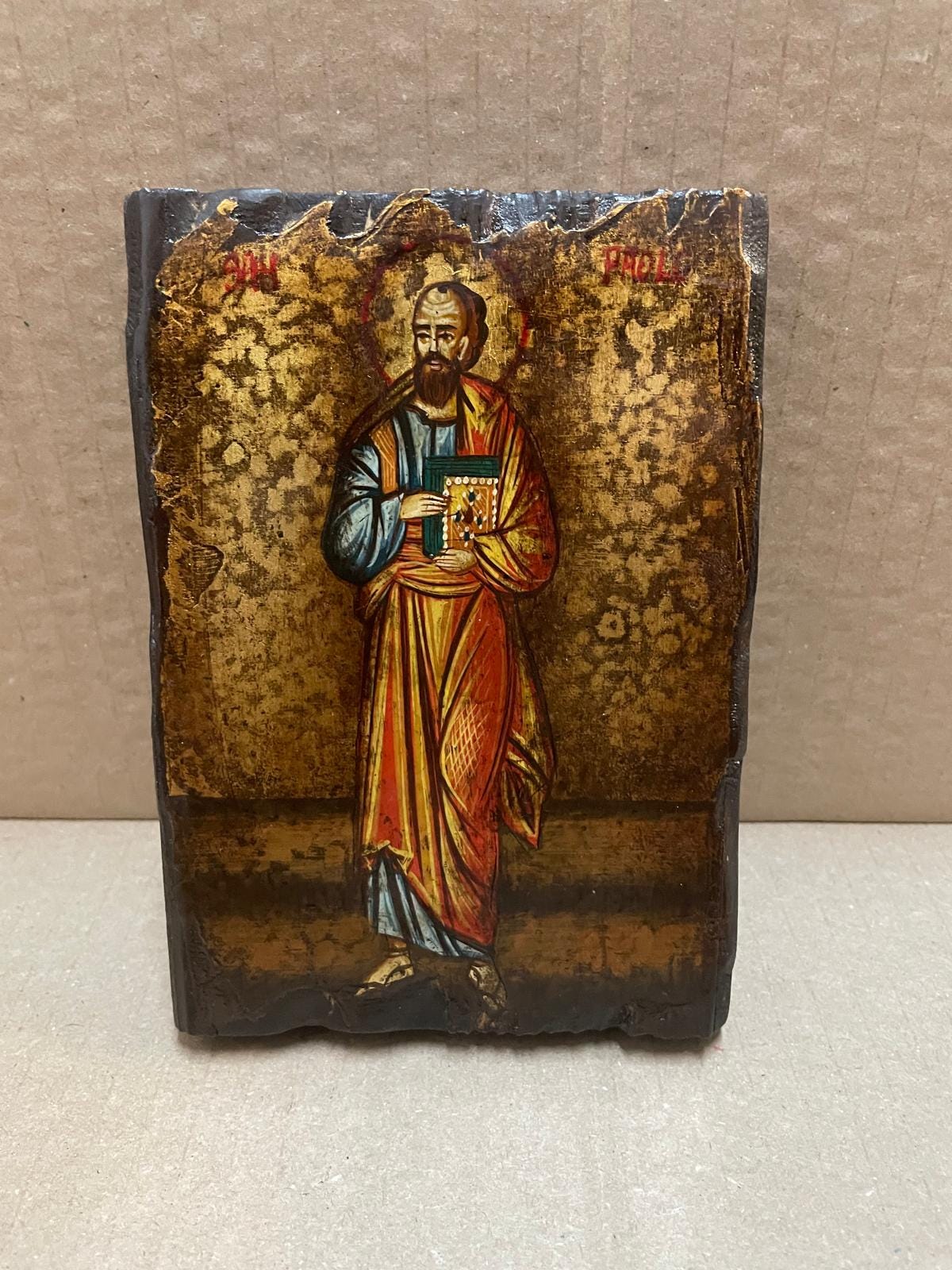 Icona Sacra di San Paolo 10x14 cm – Stile Bizantino, Dipinta a Mano