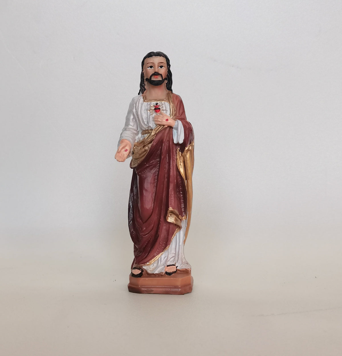 Statue Heiligstes Herz Jesu aus handbemaltem Kunstharz – 12 cm