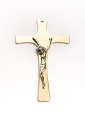 Crocifisso da muro in ottone lucido – 21 x 12 cm