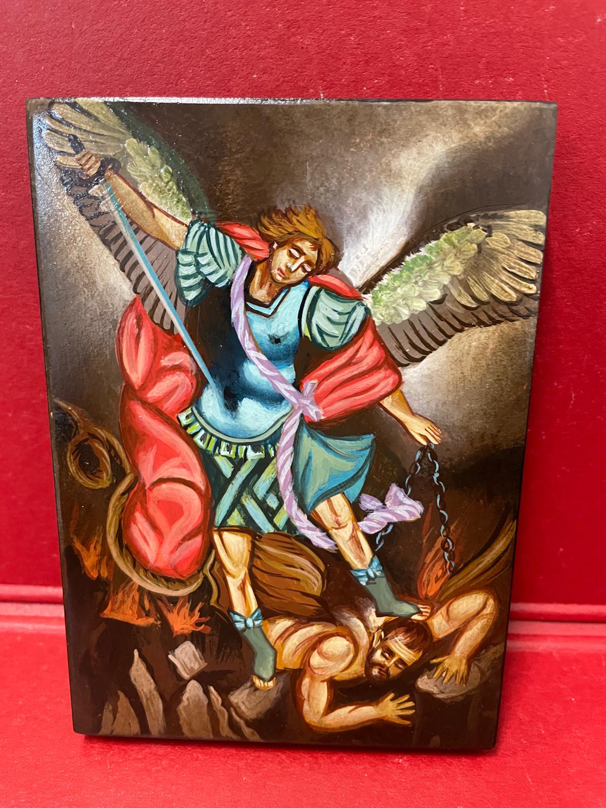 Icona Sacra San Michele Arcangelo 10x14 cm – Lotta contro il Diavolo