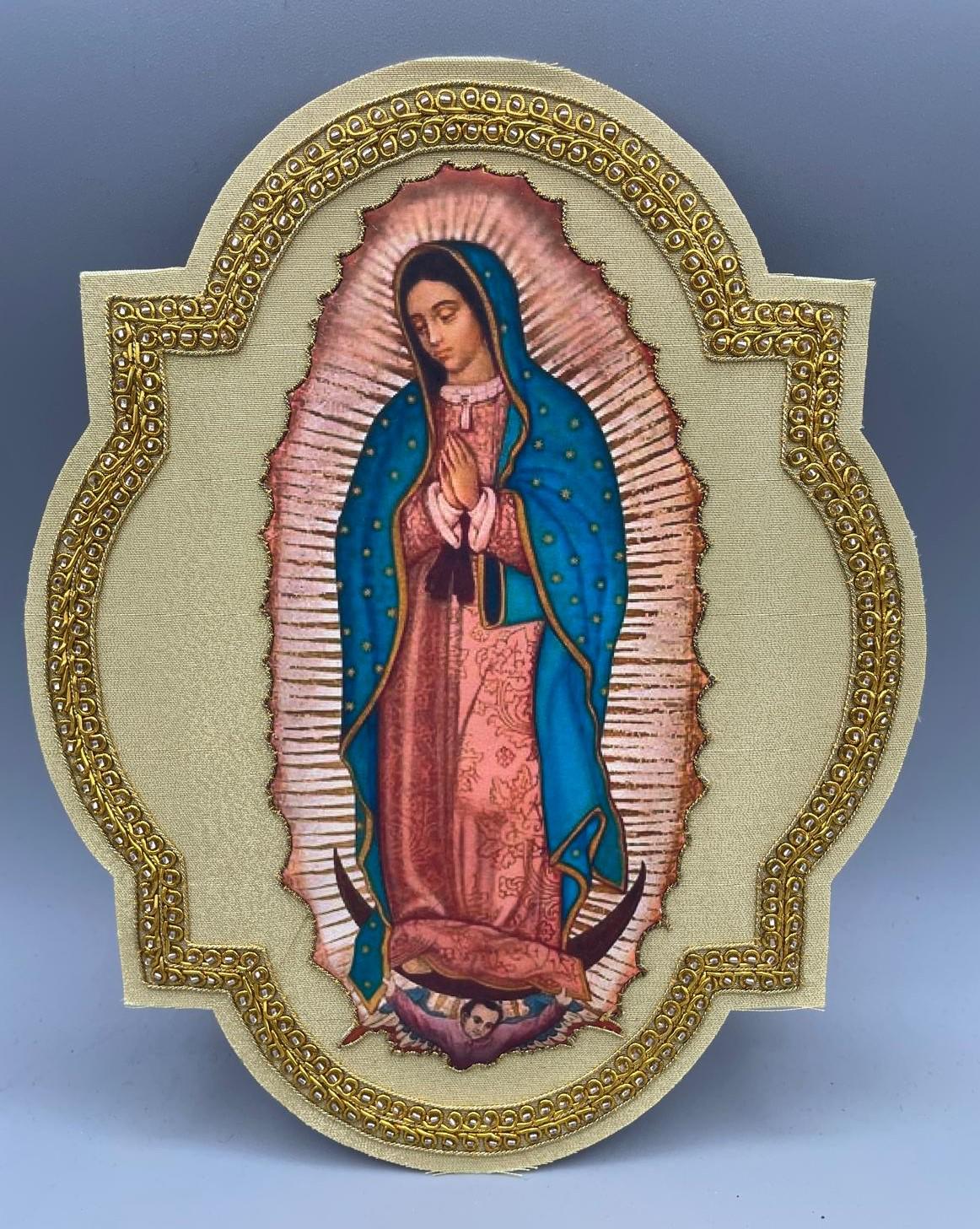 Quadro Ricamato con Filo Oro – Vergine di Guadalupe