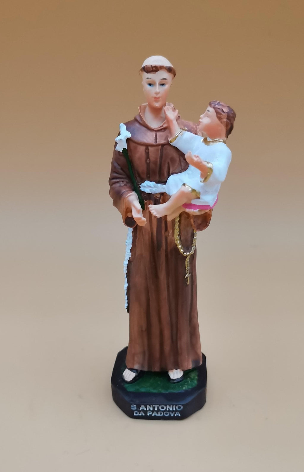 Statue de Saint Antoine de Padoue peinte à la main – 13 cm