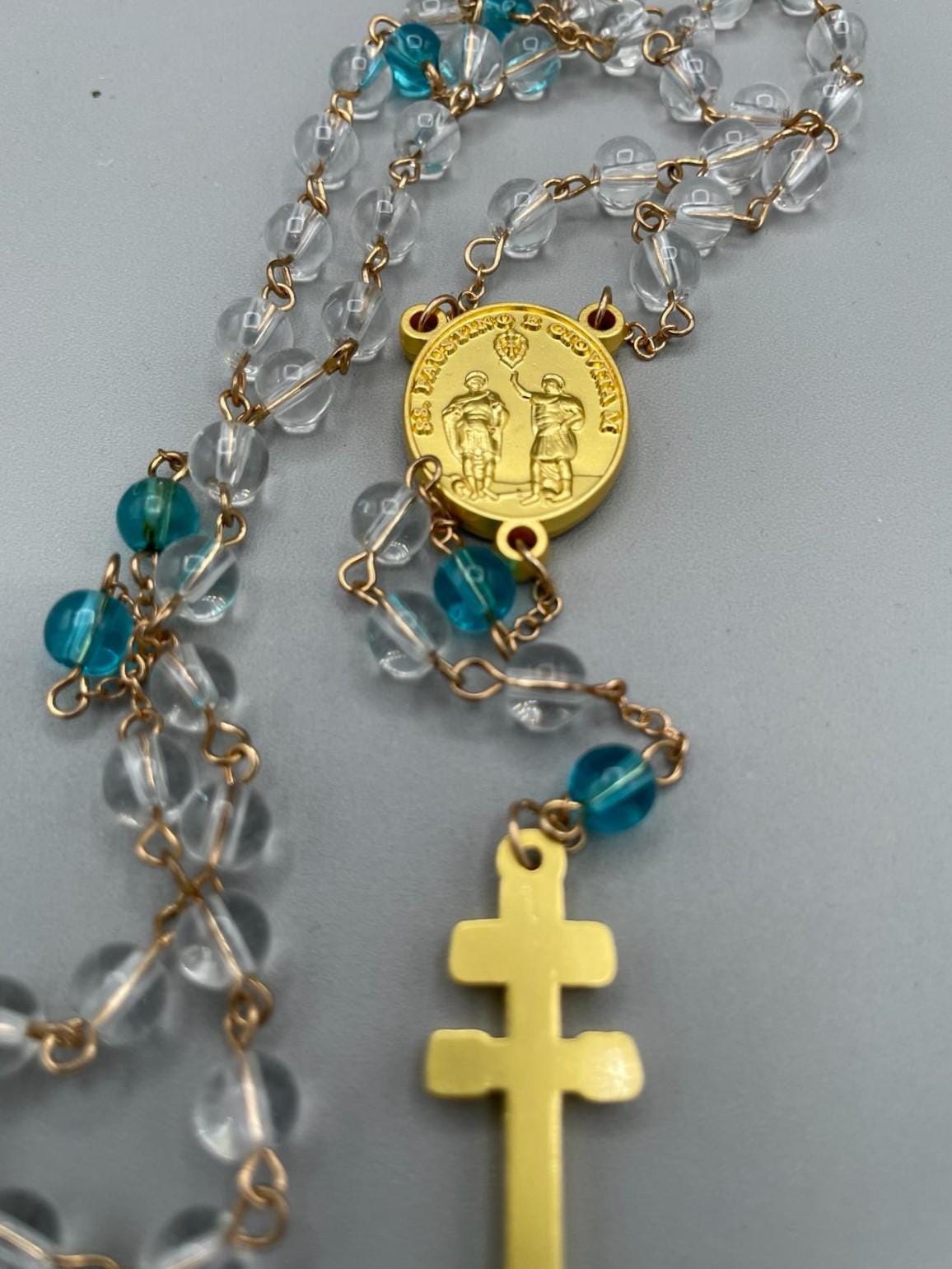 Rosario con Croce Dorata e Medaglia di San Rocco e dei Santi Faustino e Giovita
