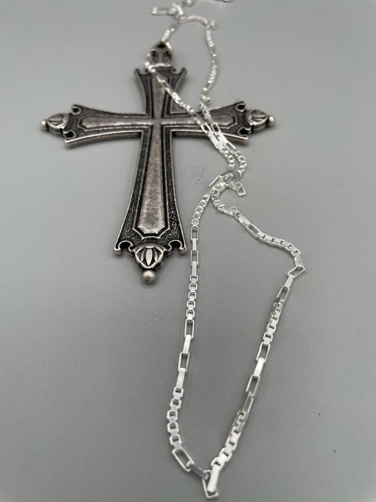 Catena in argento con croce replica Papa Leone – 60 cm