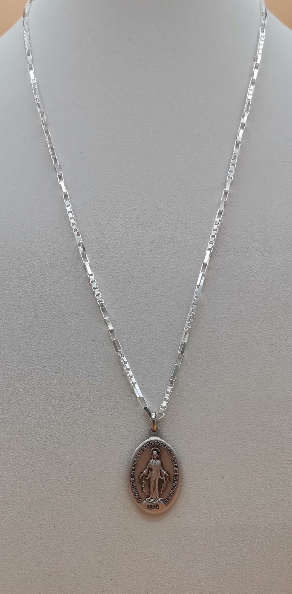 MEDAGLIA MIRACOLOSA CON CATENINA IN ARGENTO – 60 CM