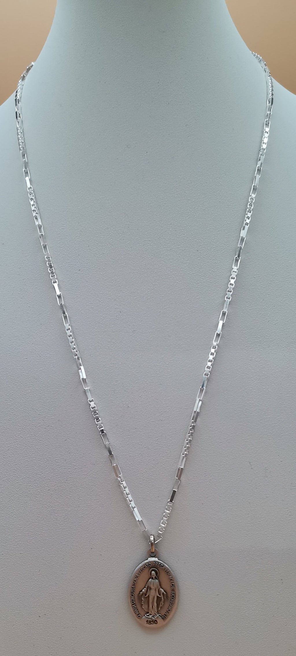 MEDAGLIA MIRACOLOSA CON CATENINA IN ARGENTO – 60 CM