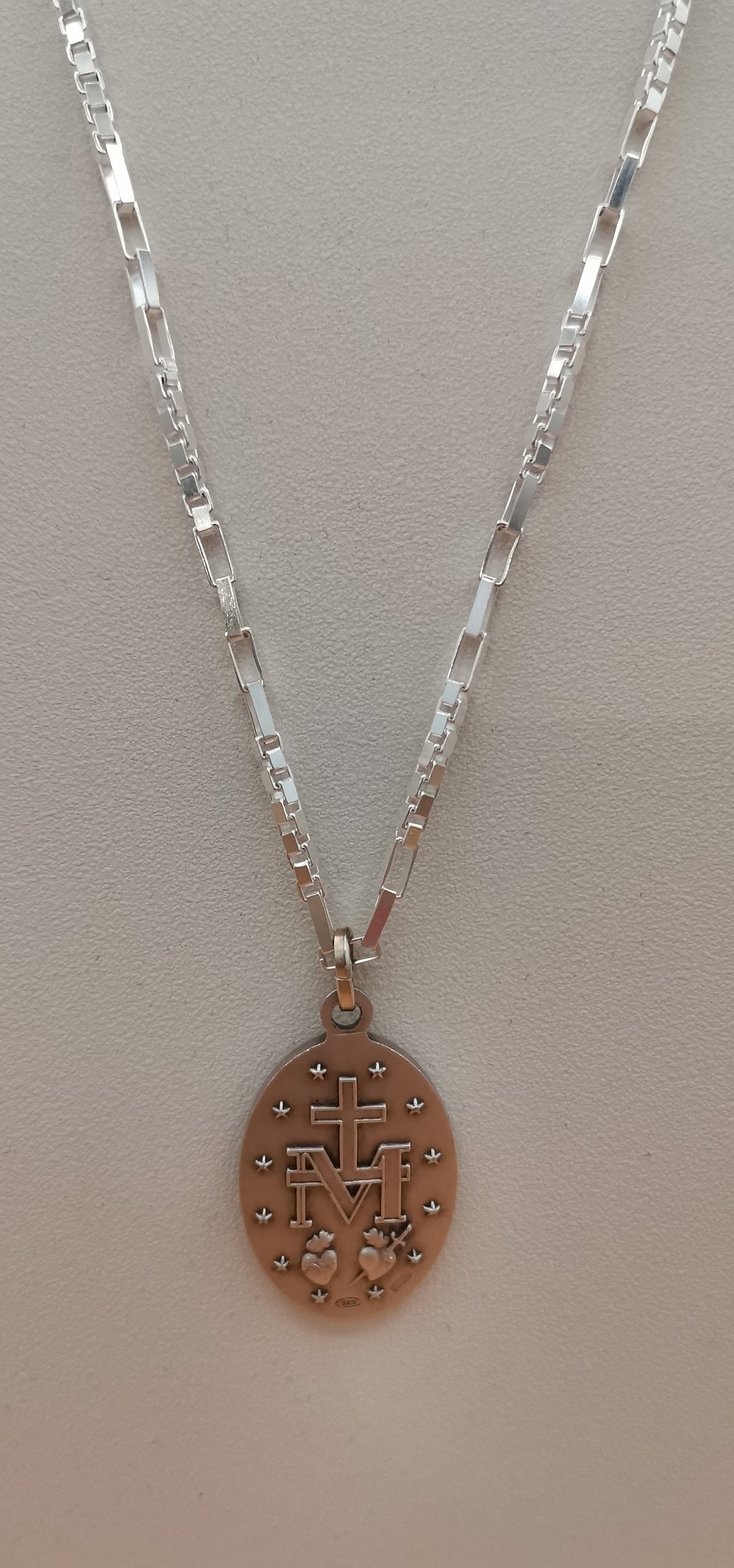 MEDAGLIA MIRACOLOSA CON CATENINA IN ARGENTO – 60 CM