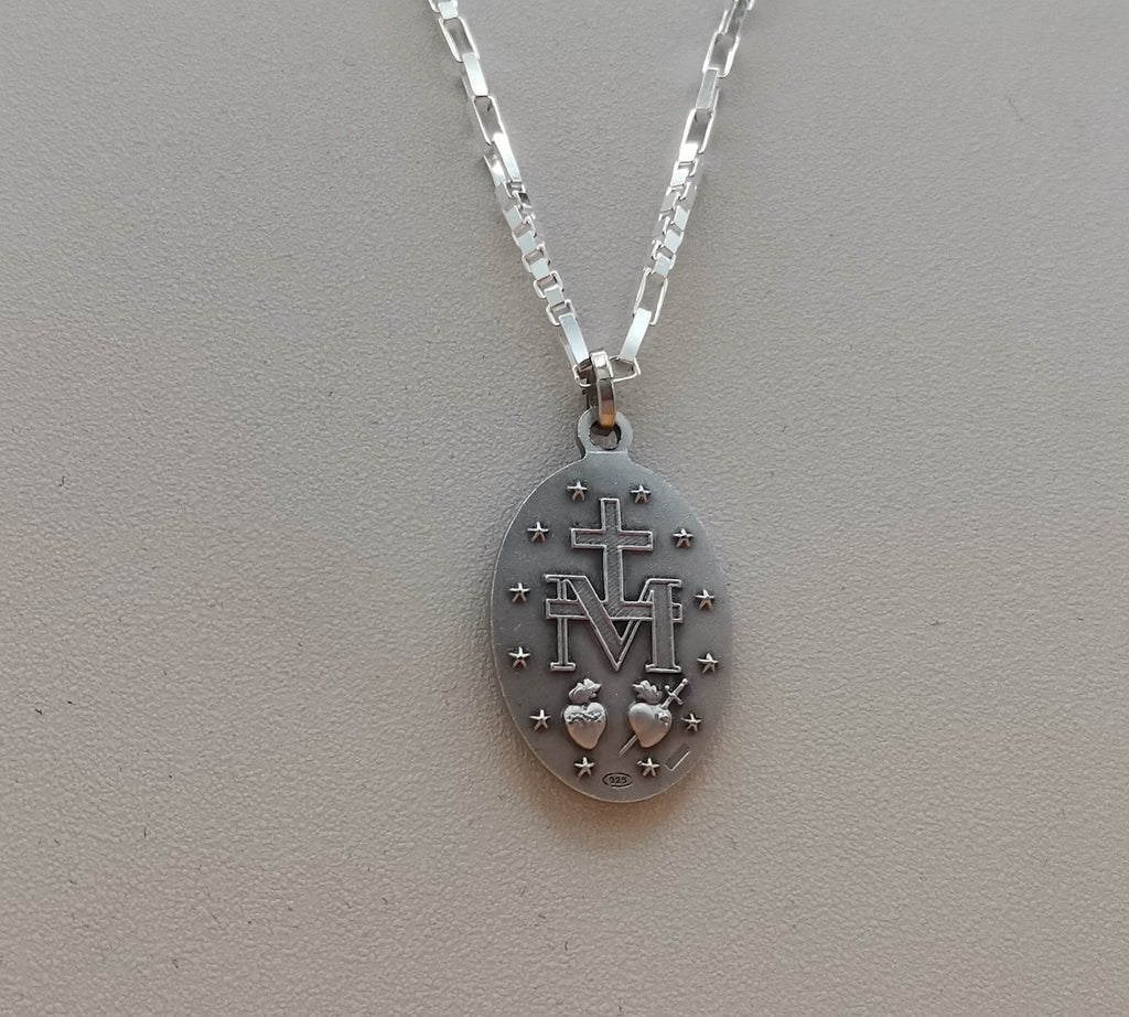 MEDAGLIA MIRACOLOSA CON CATENINA IN ARGENTO – 60 CM