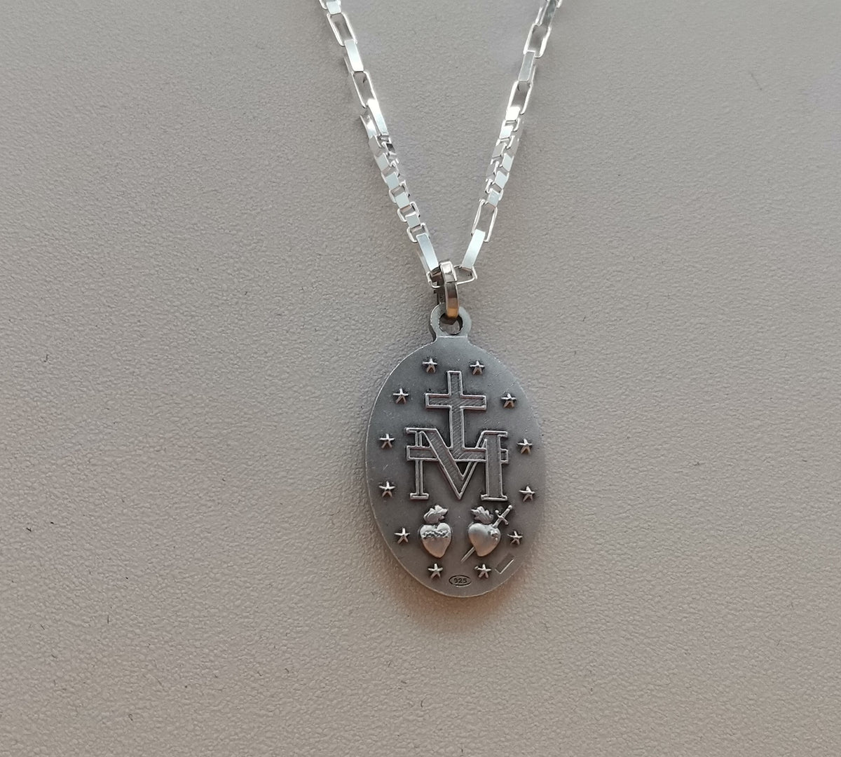 MEDAGLIA MIRACOLOSA CON CATENINA IN ARGENTO – 60 CM