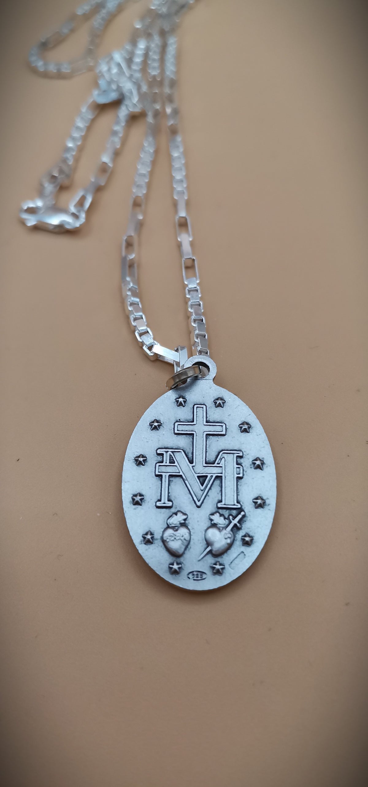 MEDAGLIA MIRACOLOSA CON CATENINA IN ARGENTO – 60 CM