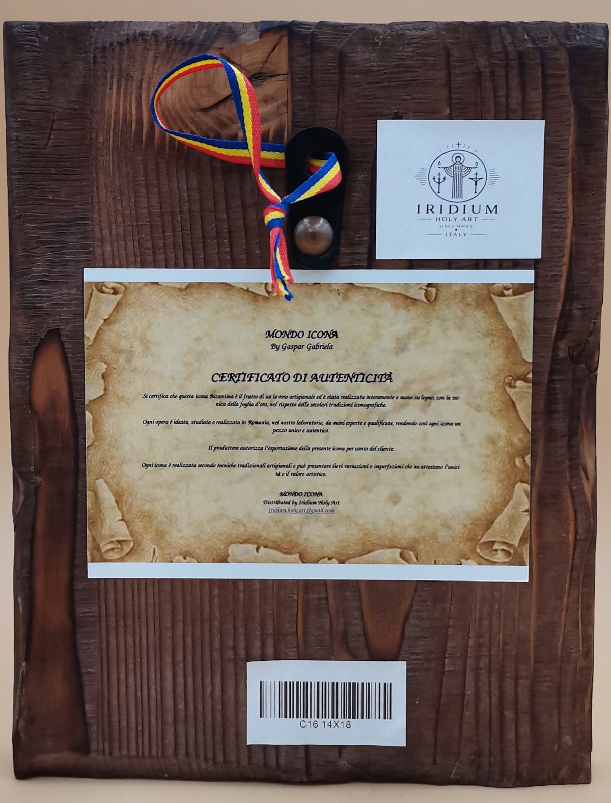 Icona sacra San Michele Arcangelo dipinta a mano su legno anticato – 14 x 18 cm