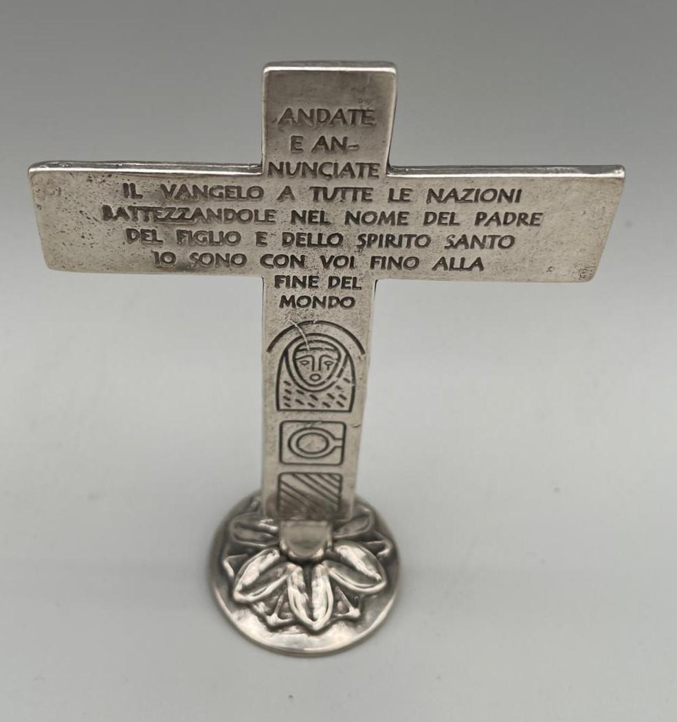 Croce itinerante da tavolo placcata argento – 11 x 8 cm – cod. DBK205-11P
