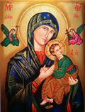 Icona Sacra Madonna del Perpetuo Soccorso 14x18 cm – Dipinta a Mano
