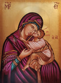 Sacred Icon Madonna of the Embrace 10x14 cm – Hand-Painted on Wood