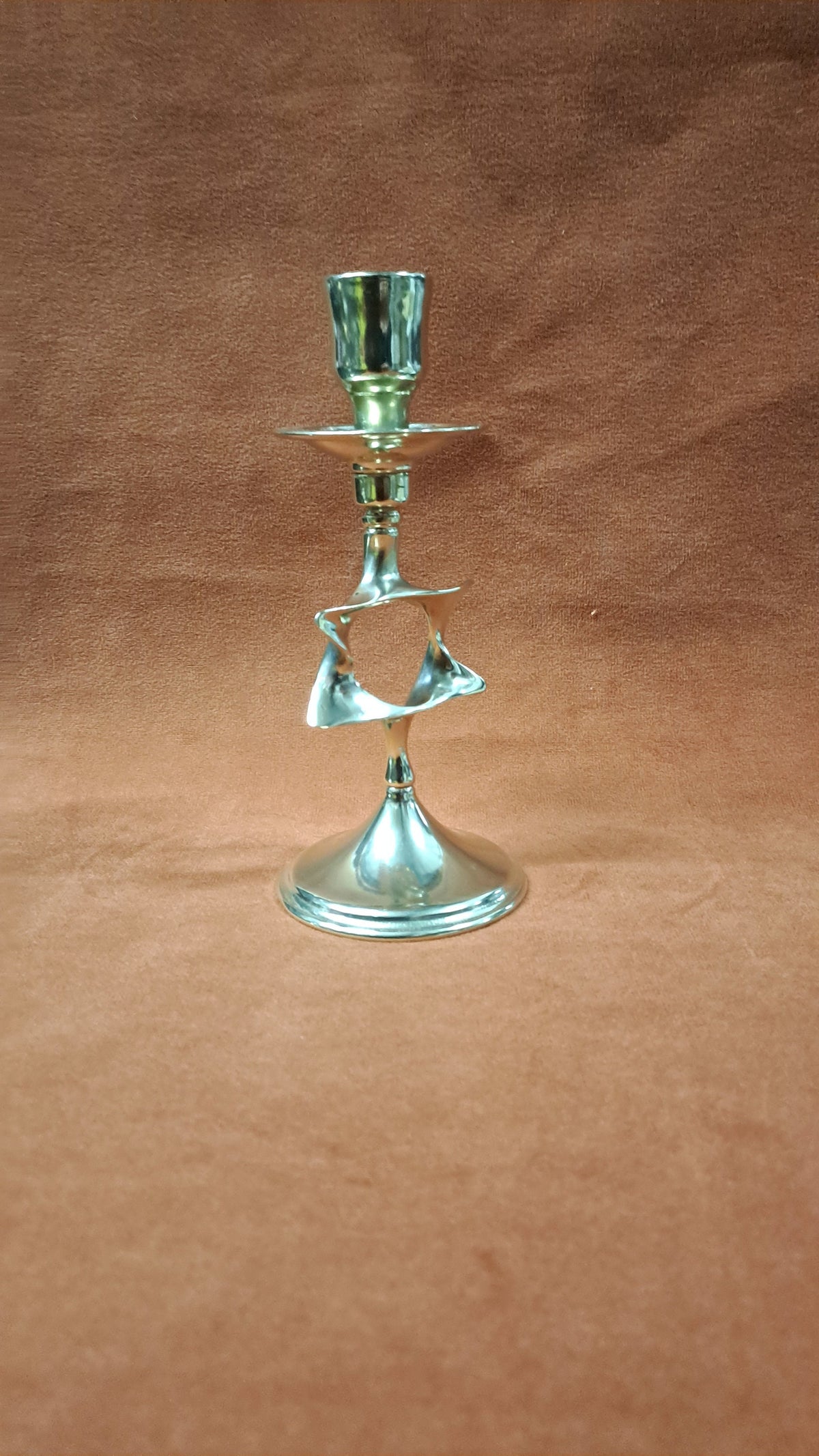 Candelabro ebraico da tavolo ottone lucido cm 16