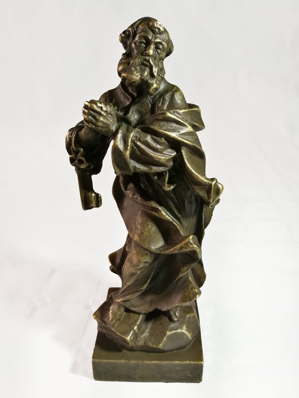 Statua San Pietro in Bronzo a Cera Persa – 20 cm, Made in Italy