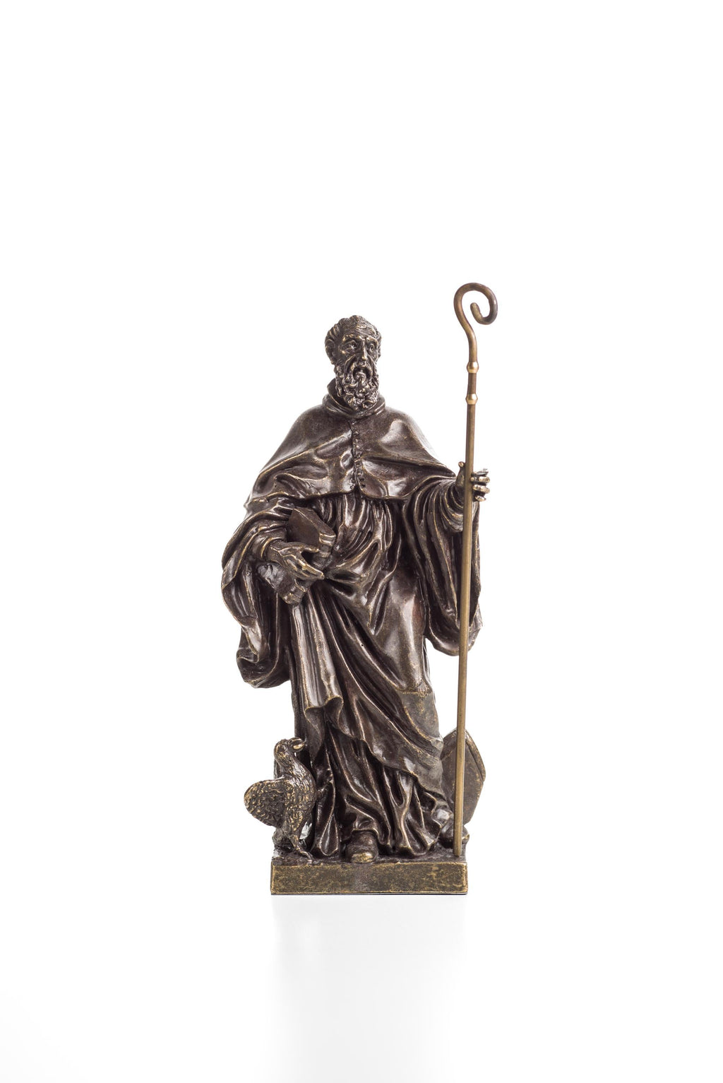 Statua San Benedetto in Bronzo Brunito – Cera Persa, Made in Italy