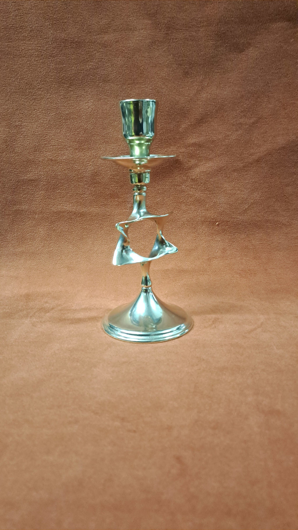 Candelabro ebraico da tavolo ottone lucido cm 16