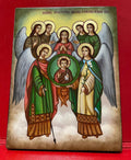 Icona Sacra dei Sette Arcangeli 18x24 cm – Dipinta a Mano, Tecnica Ortodossa