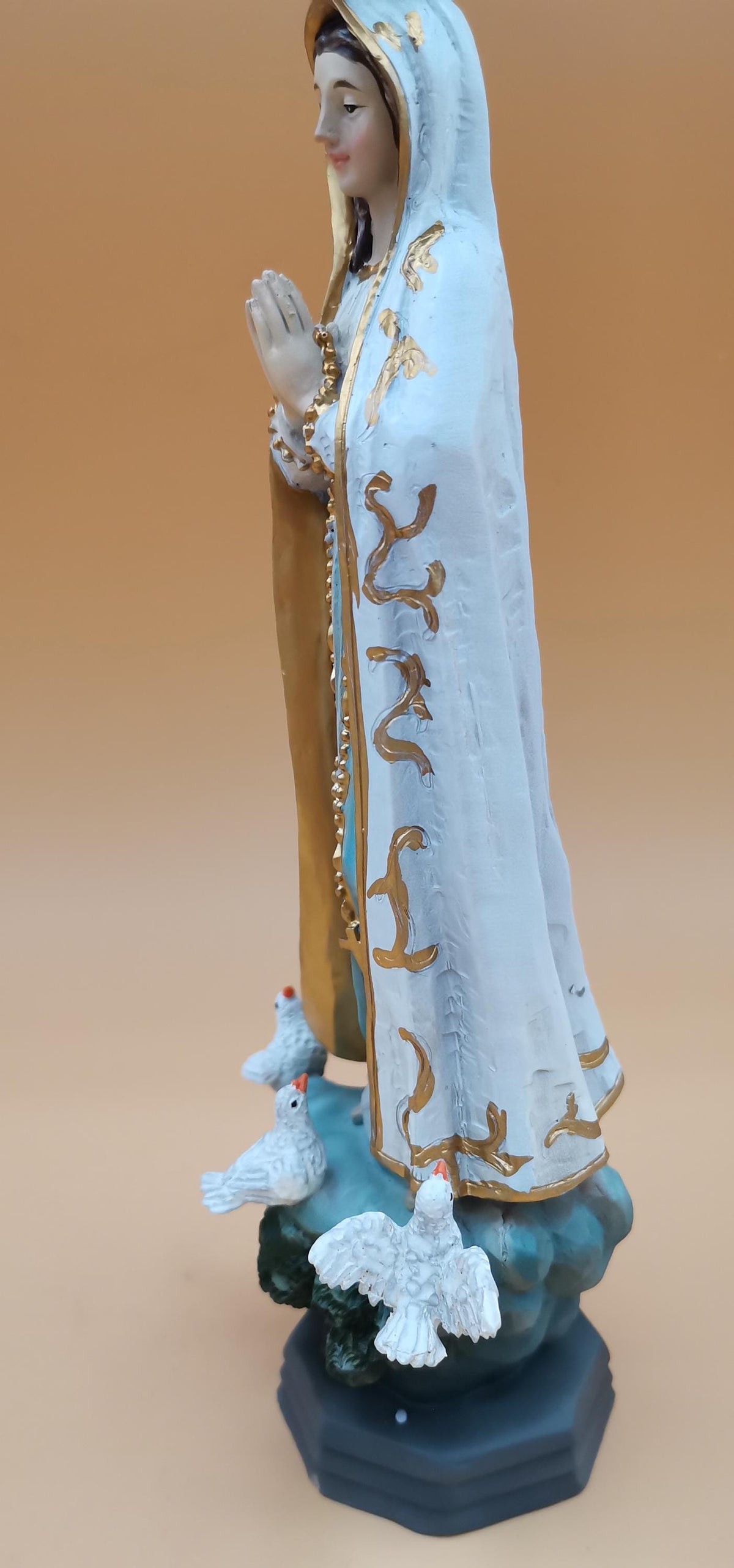 Statue de Notre-Dame de Fatima en résine peinte à la main – 21 cm