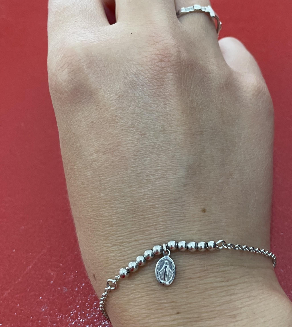 Bracciale in argento 925 con Medaglia Miracolosa