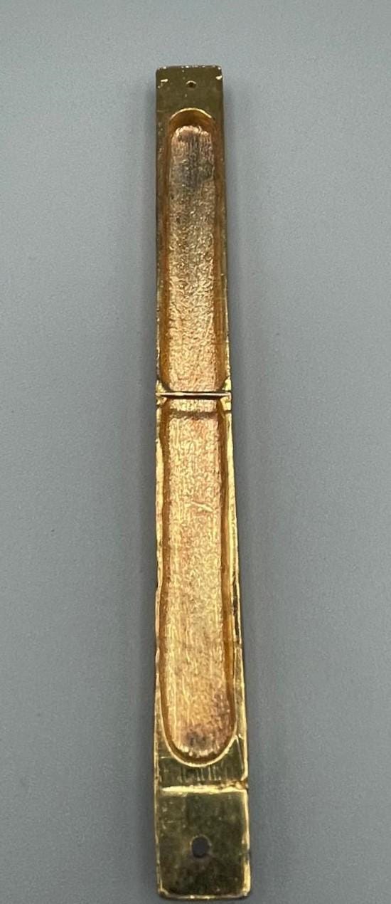 Mezuzah Rettangolare in Metallo Dorato 12,5 cm