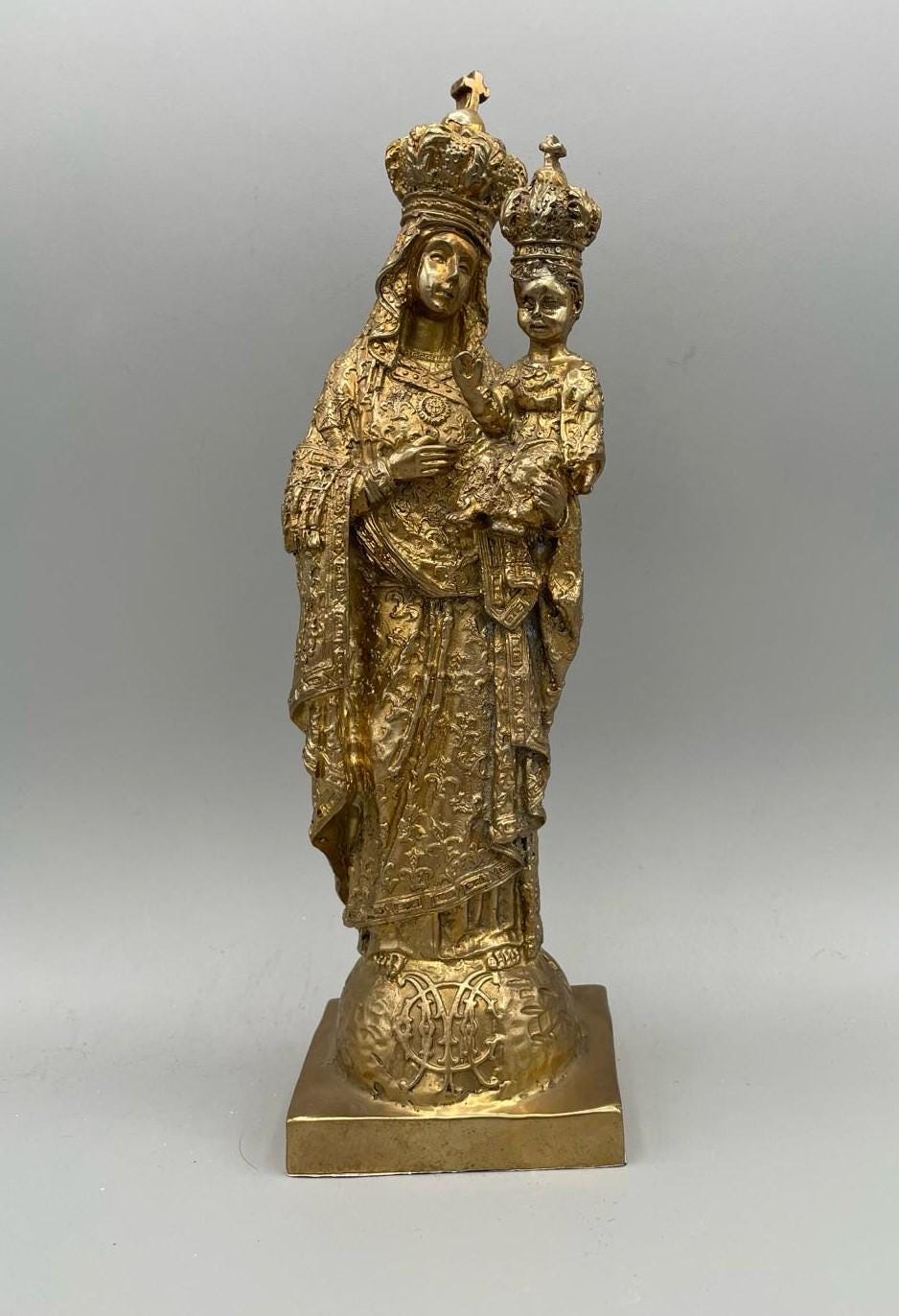 24K Gold-Plated Bronze Our Lady of Consolation Statue – Lost Wax (0717-09)