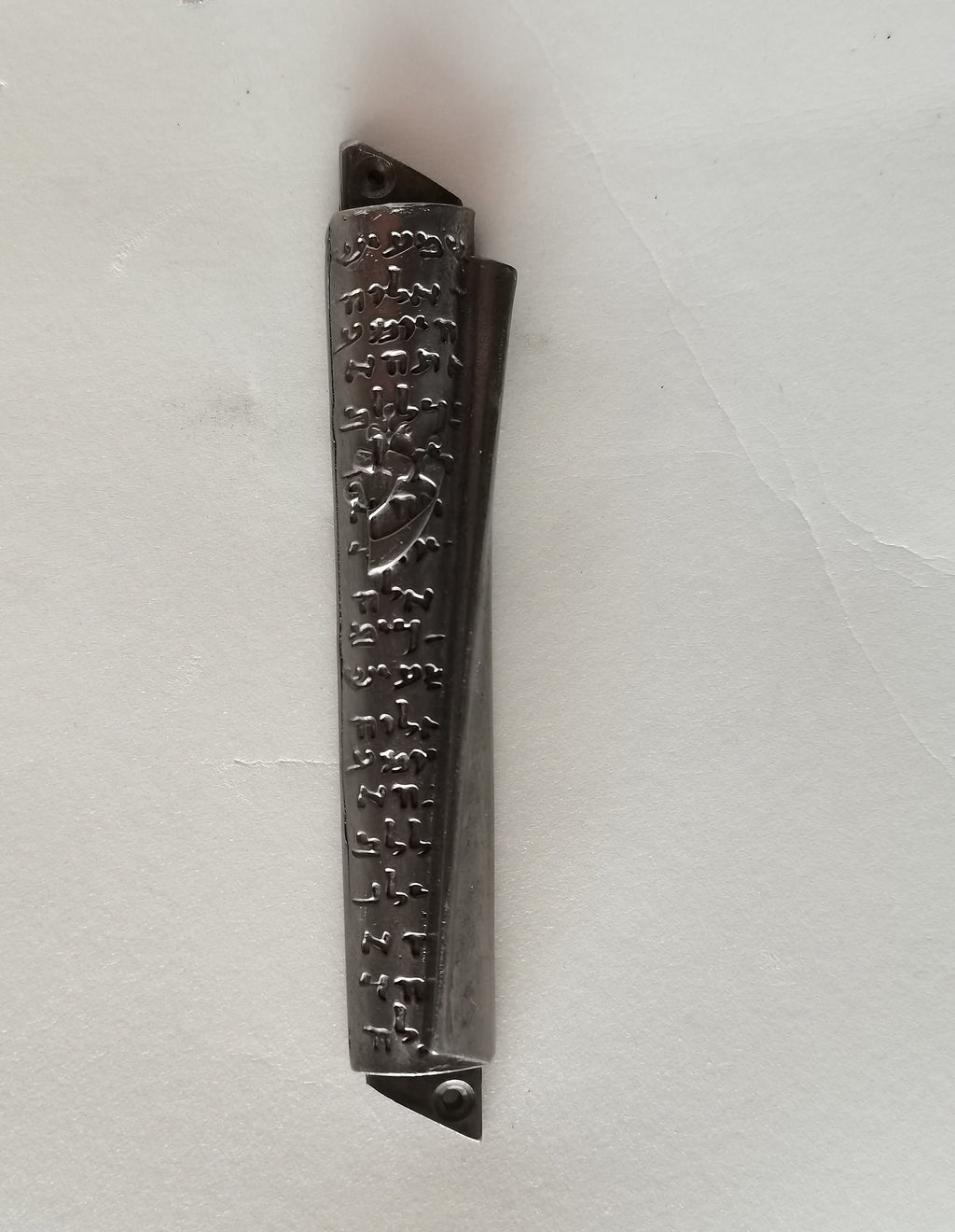 Mezuzah Tonda in Metallo Argentato 14 cm