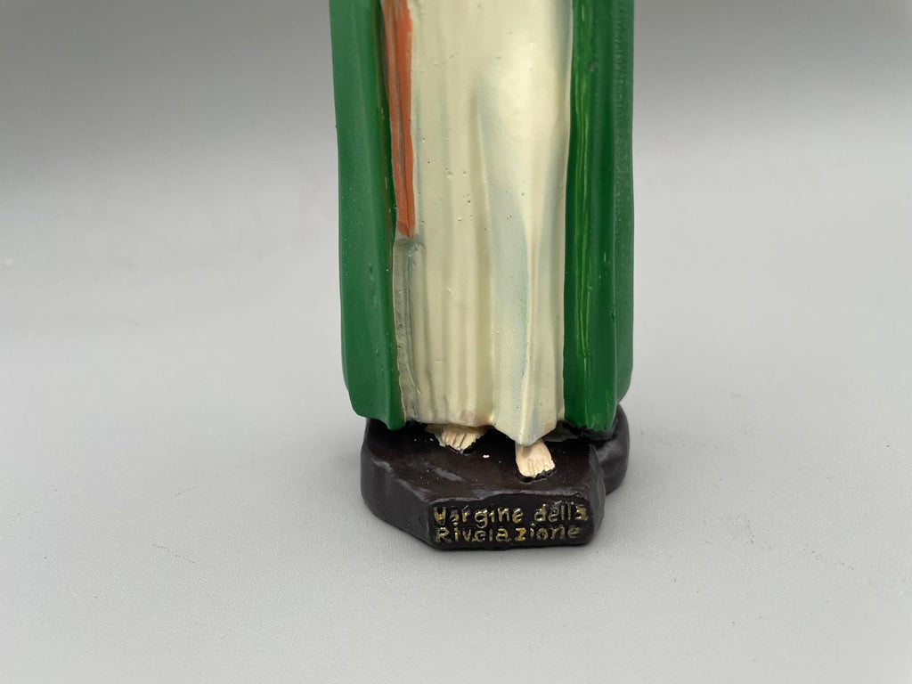 Statue Madonna der Offenbarung in Tre Fontane – handbemalt, H 15 cm