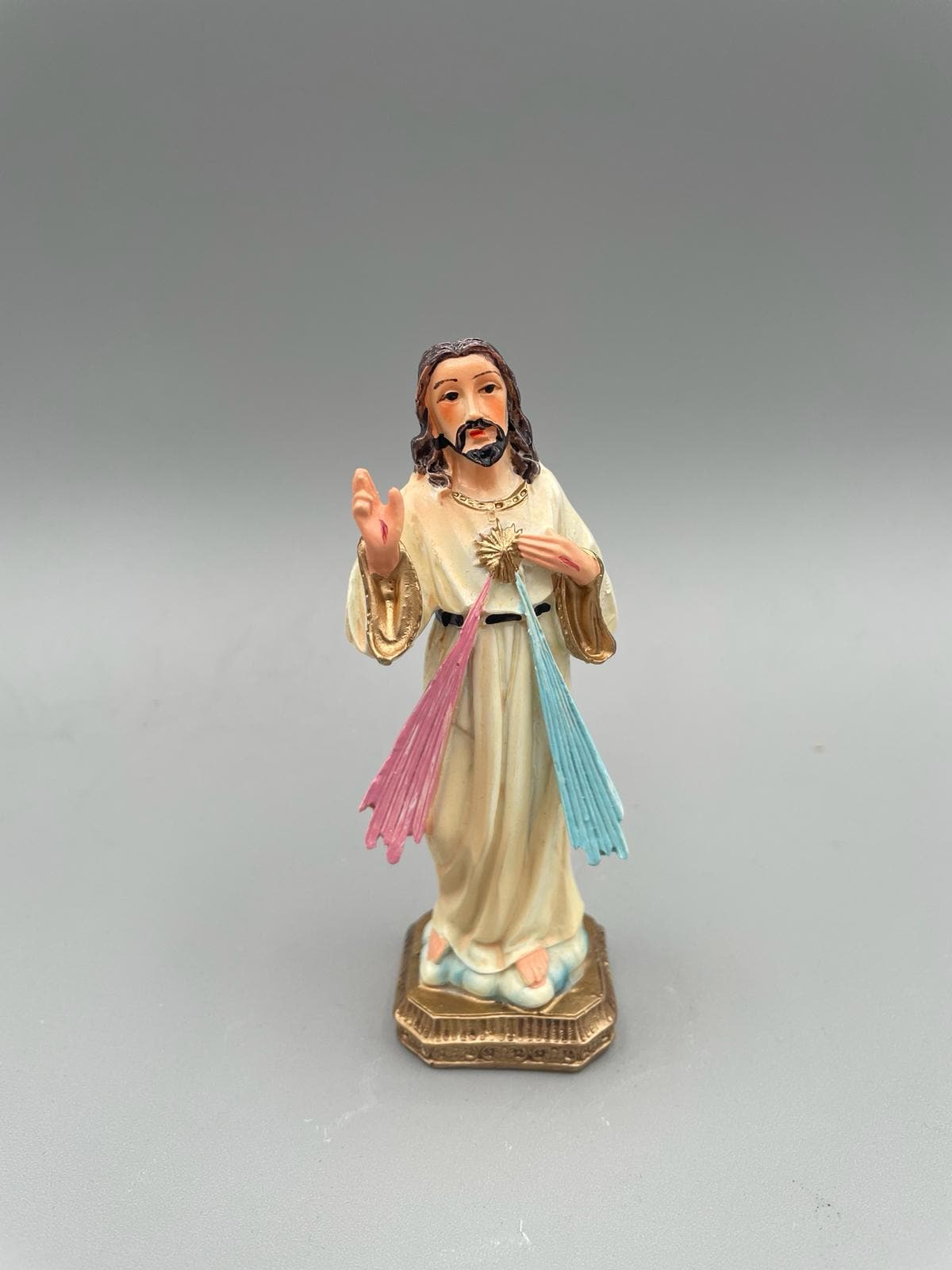 Statue Barmherziger Jesus aus handbemaltem Kunstharz – 12 cm