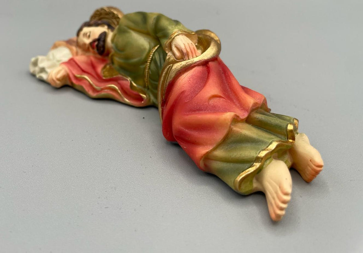 手塗り眠れる聖ヨセフ像 – 12.8 cm