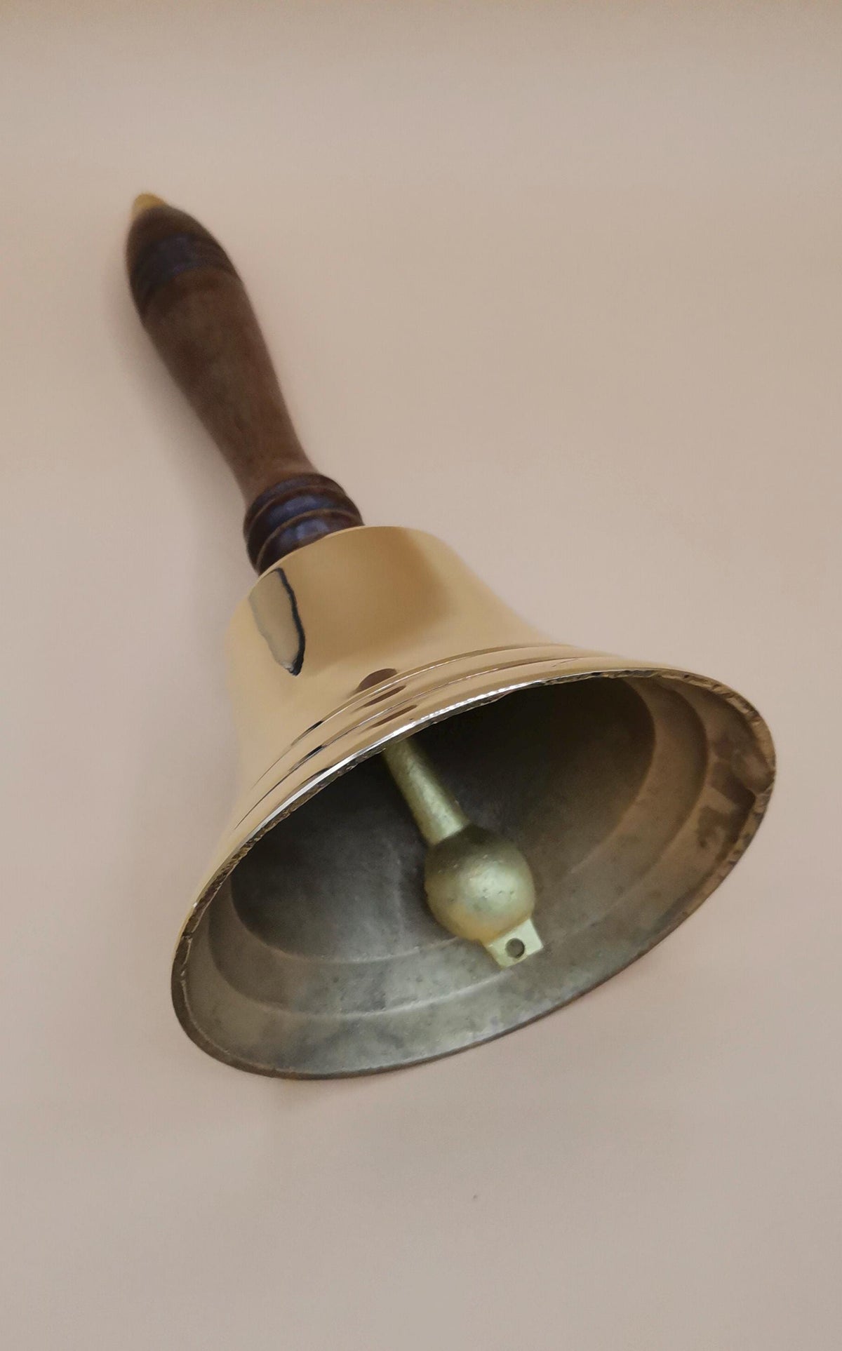 Campanello da Altare in Ottone Lucido con Manico in Legno
