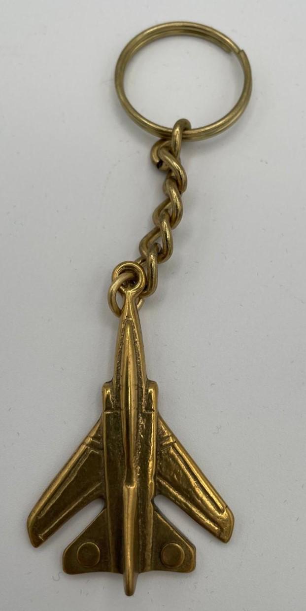 Portachiavi Aereo Vintage in Metallo Color Ottone – 12 cm