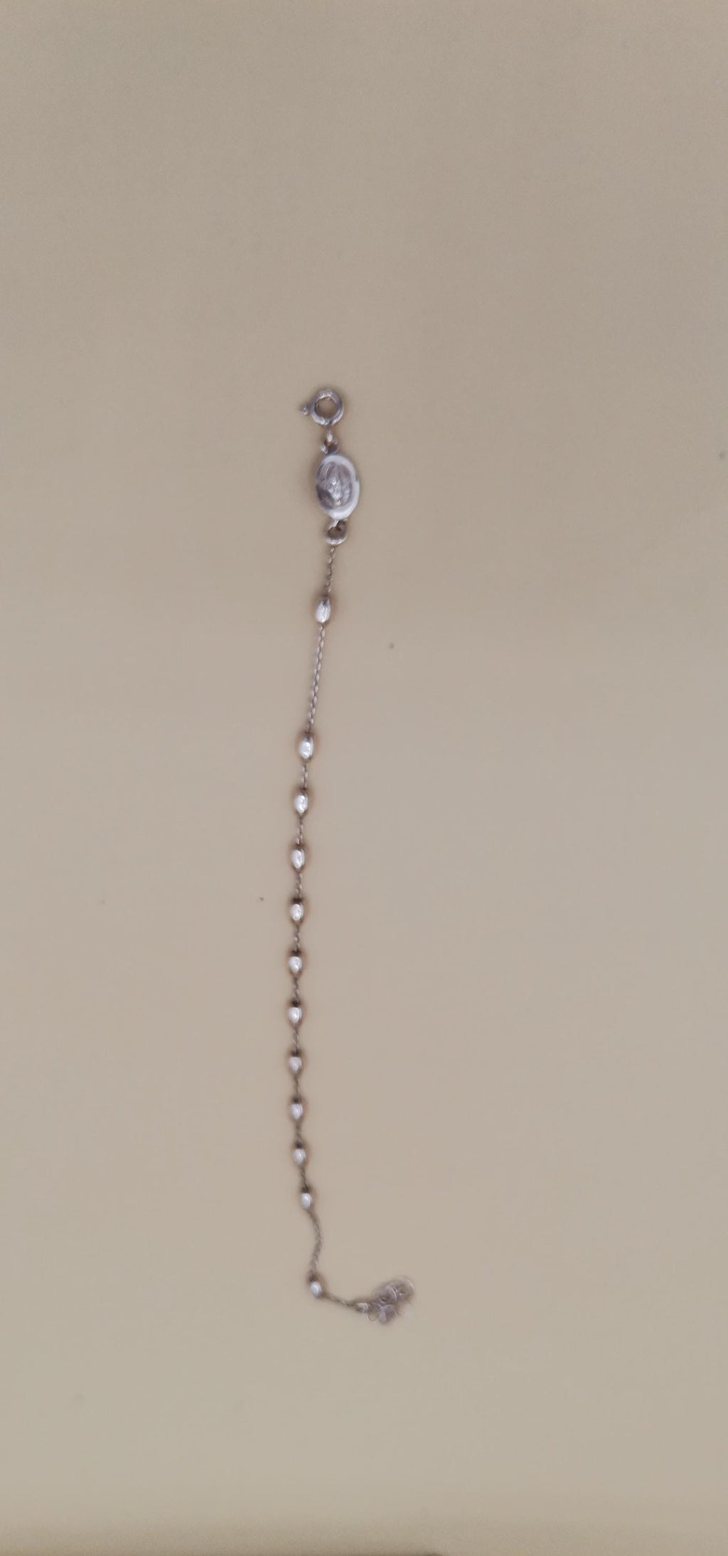 Bracciale Rosario della Madonna Miracolosa in Argento Dorato – 20 cm